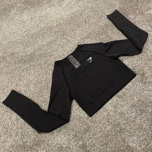 Vital Seamless Long Sleeve Crop - Black